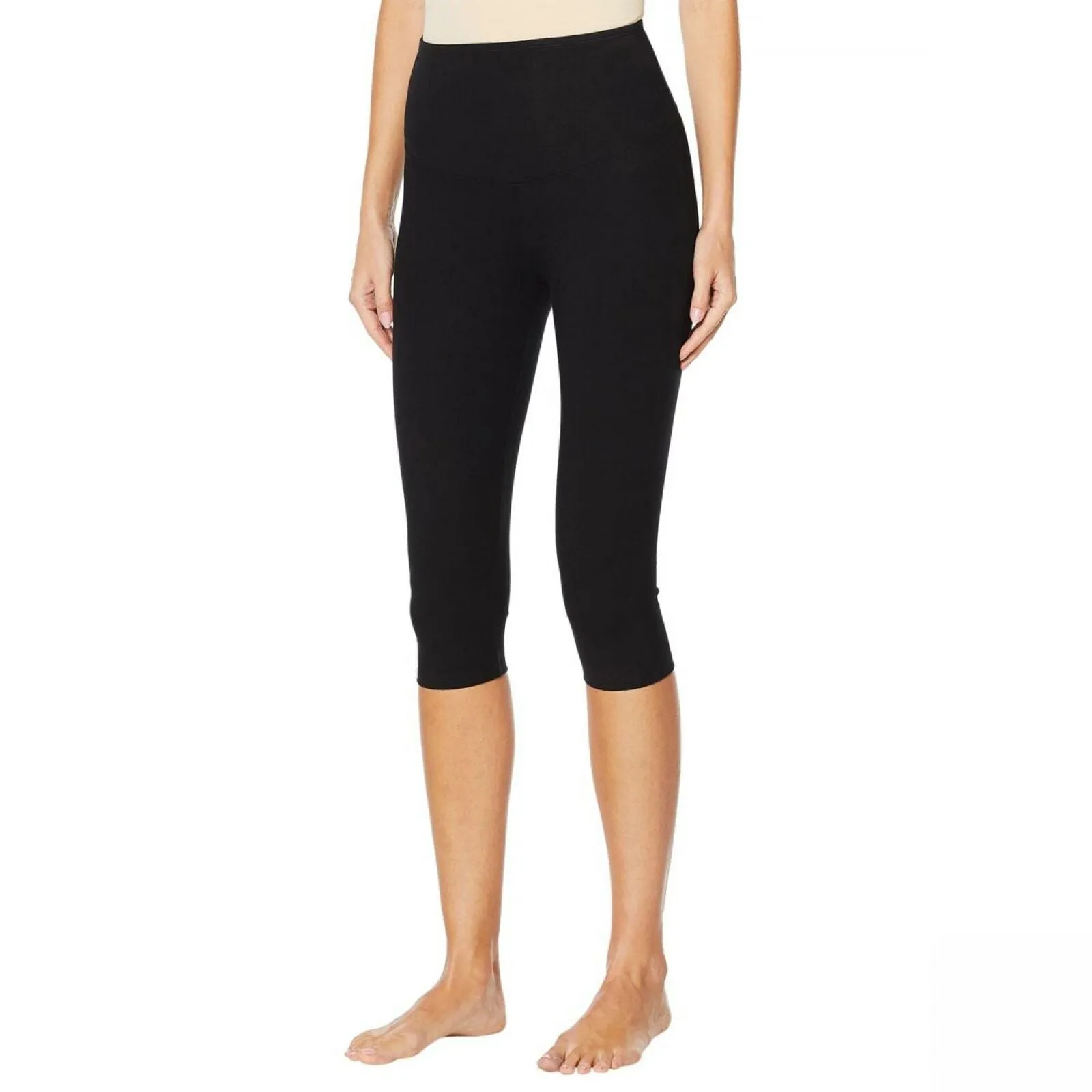 Yummie Women's Talia Compact Cotton Shaping Capri Leggings Black Large
