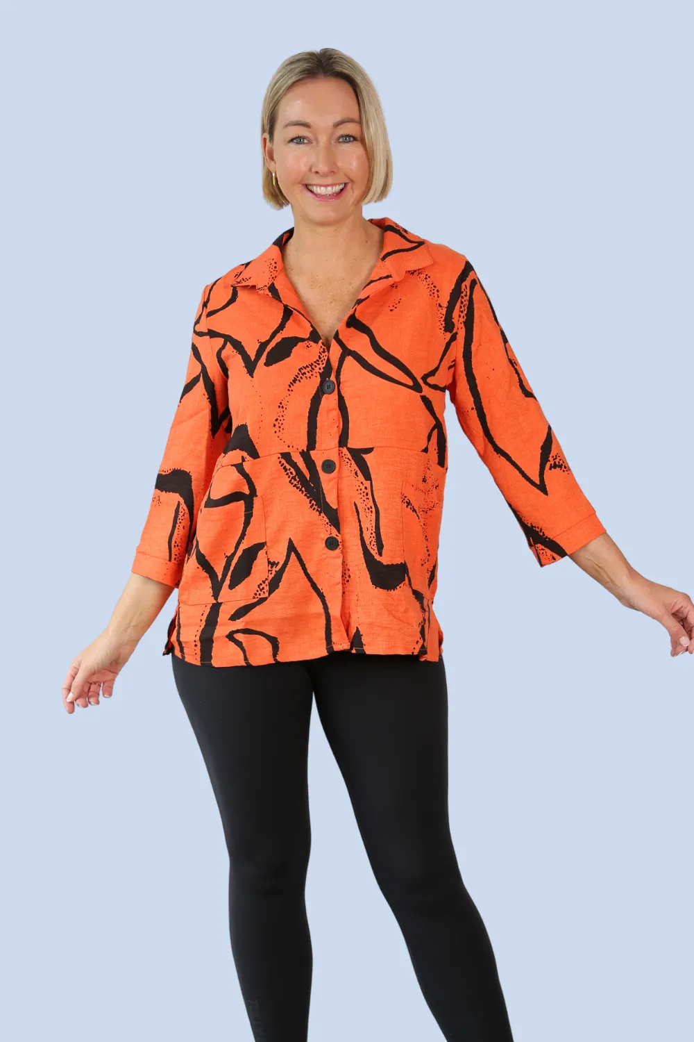 ZARA Orange Collared Tunic