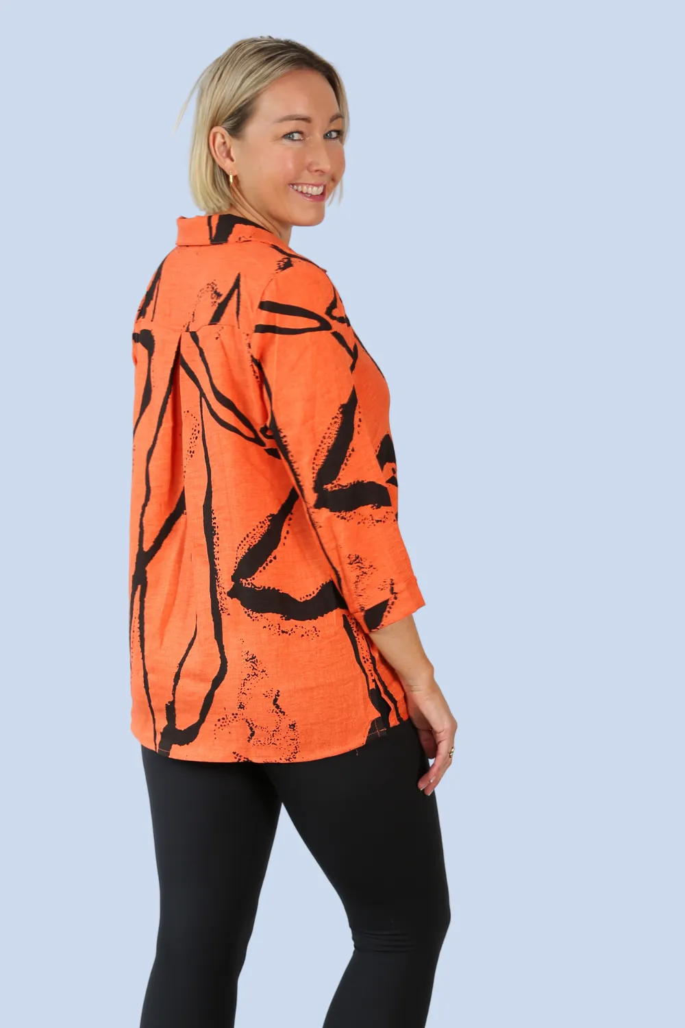 ZARA Orange Collared Tunic
