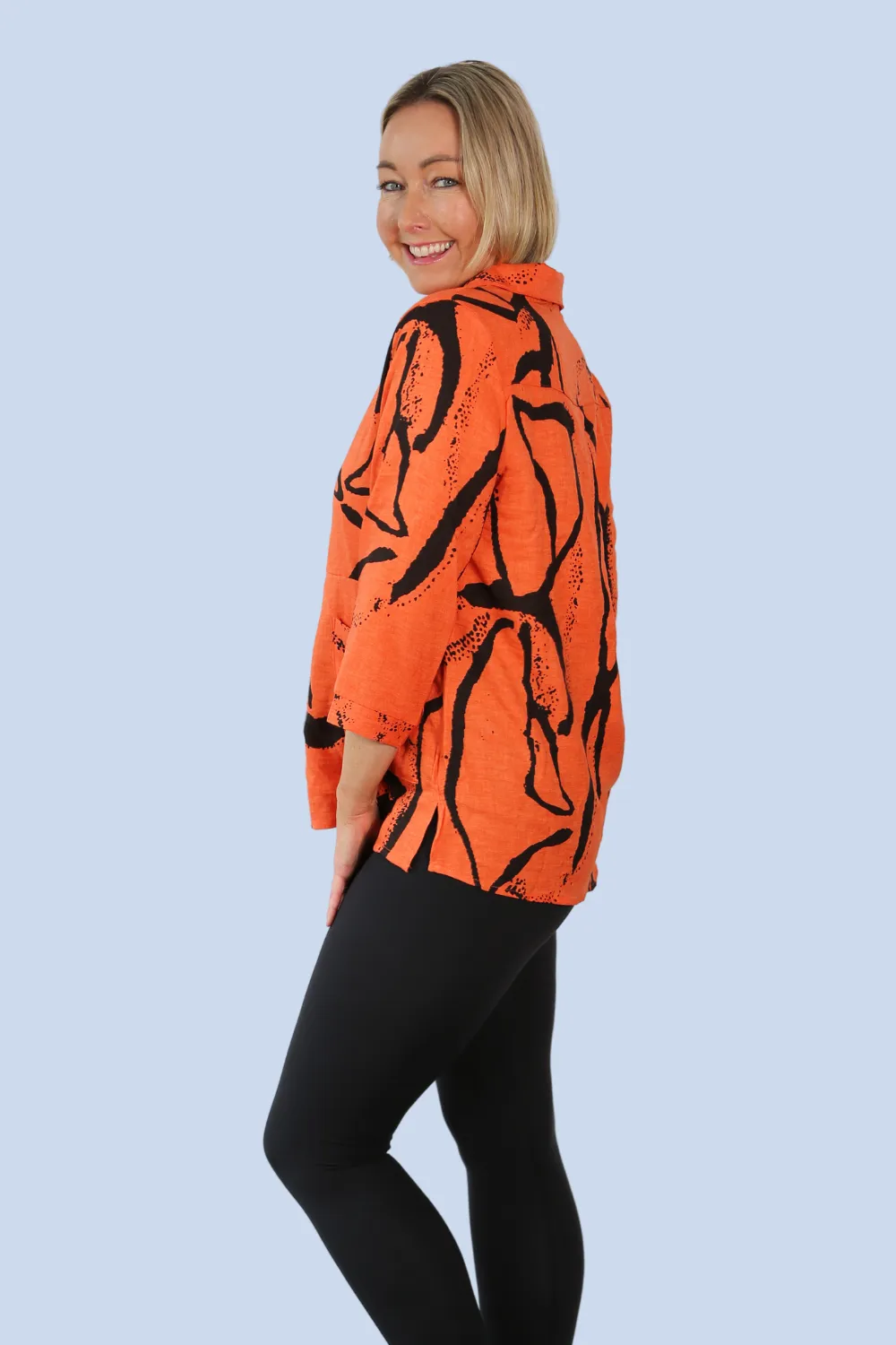 ZARA Orange Collared Tunic