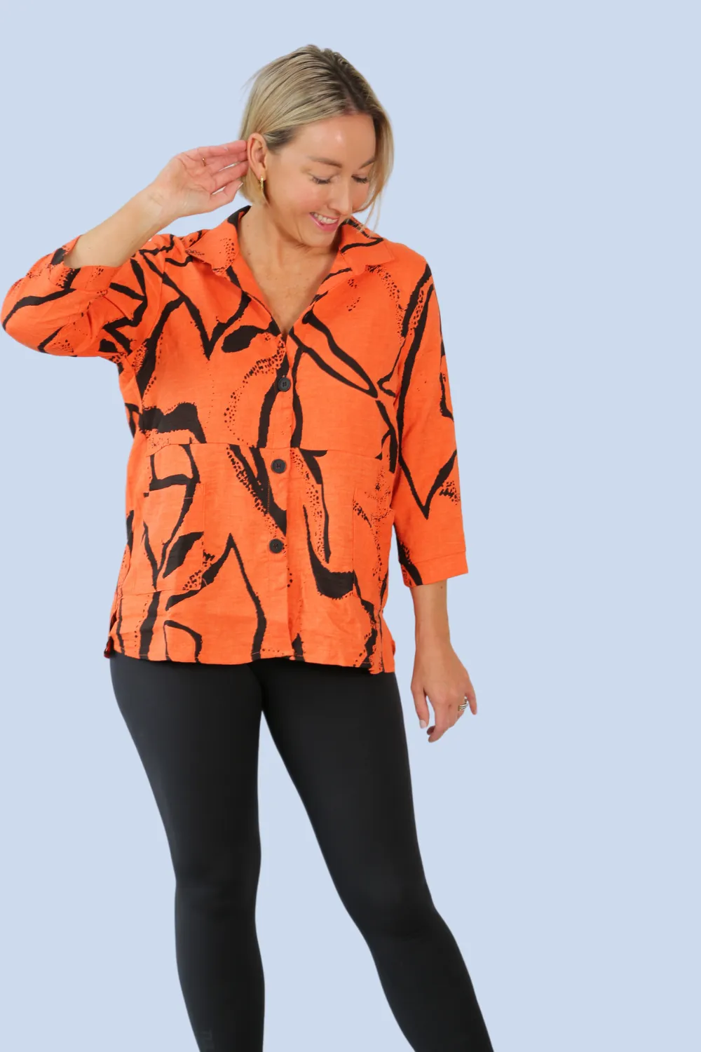 ZARA Orange Collared Tunic