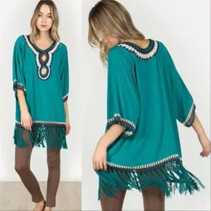 Ziggy Teal Tunic Top