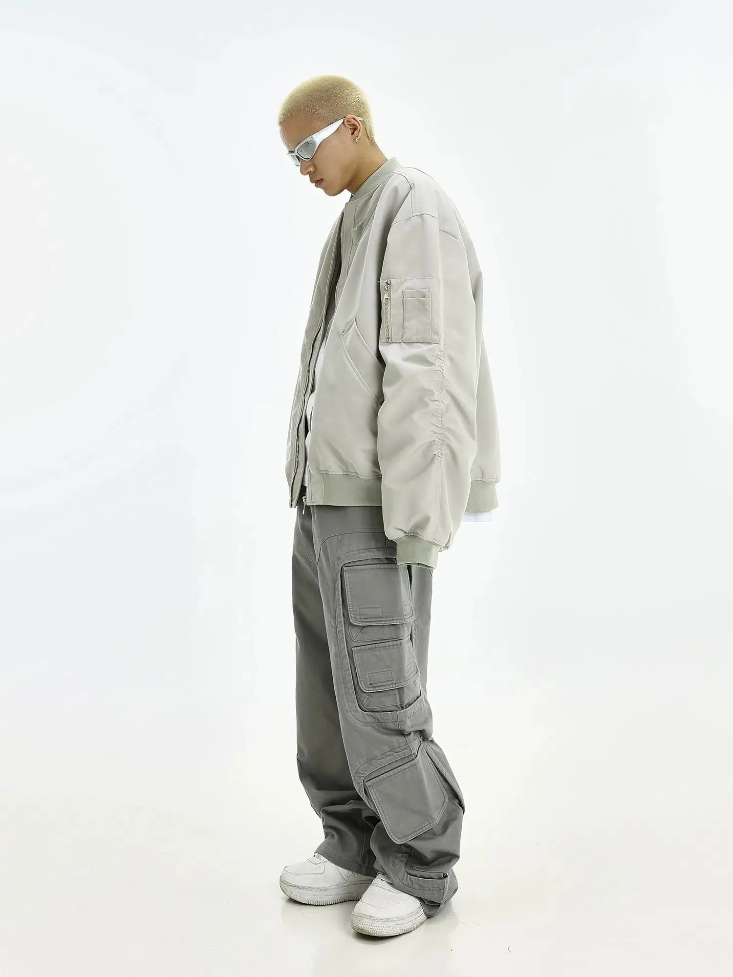 Zip Up Bomber Jacket