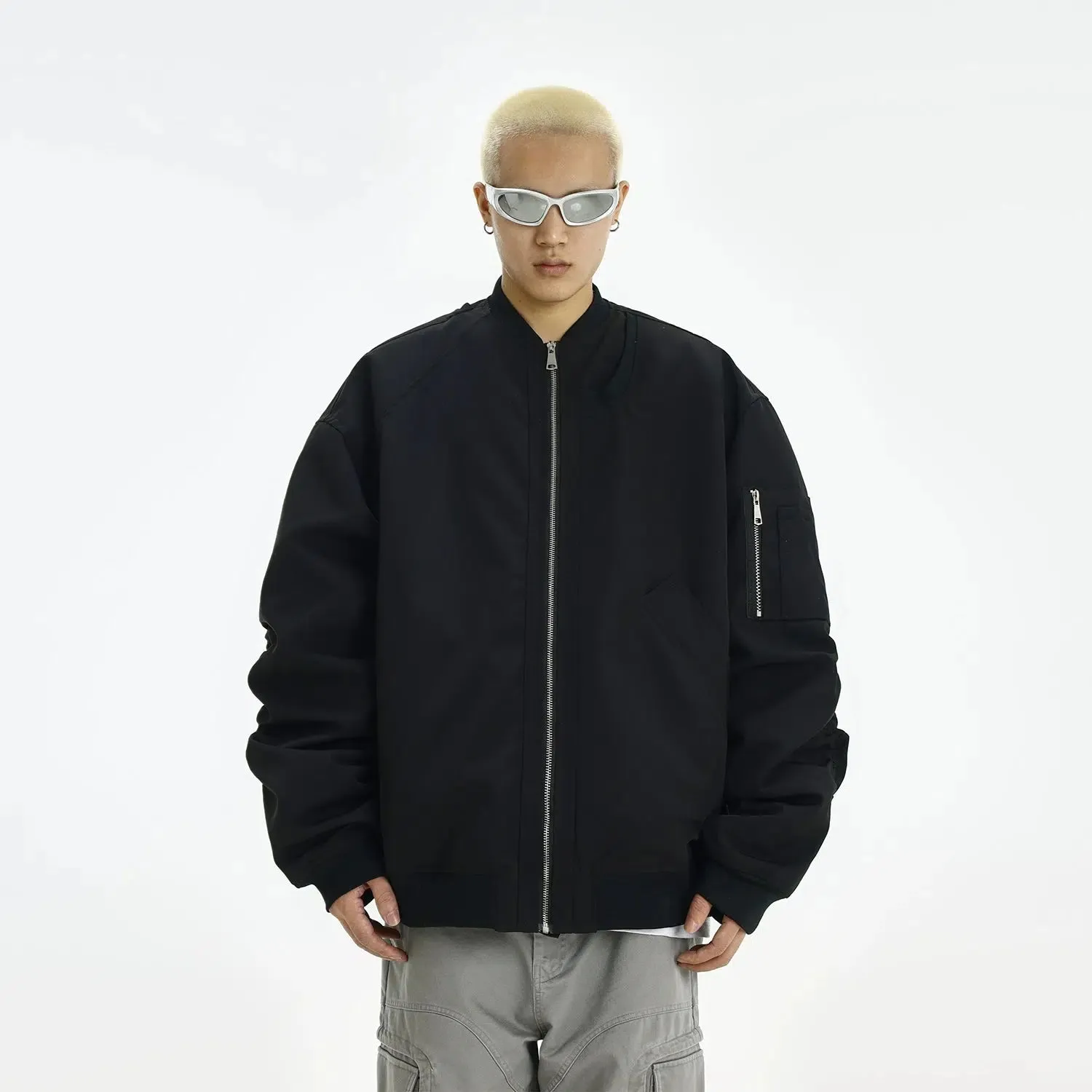 Zip Up Bomber Jacket