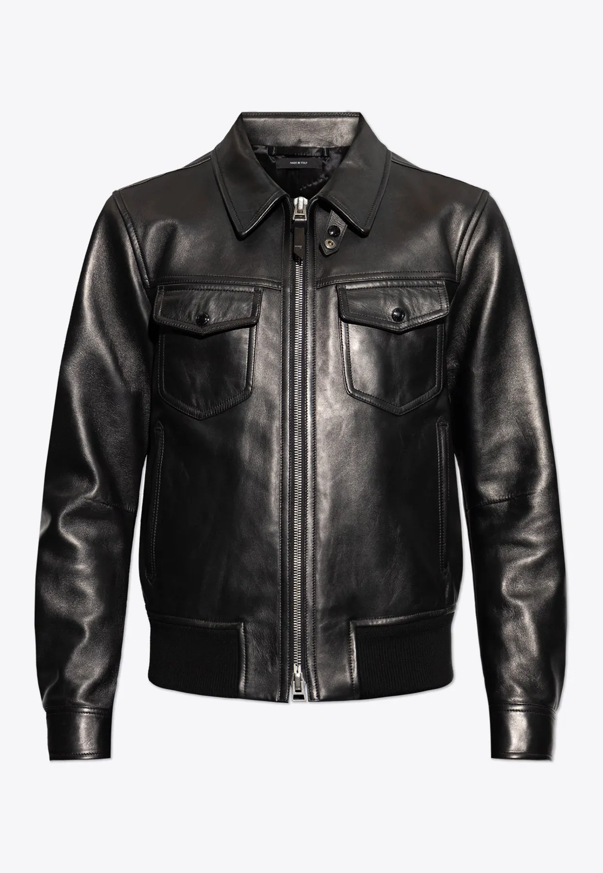 Zip-Up Leather Jacket