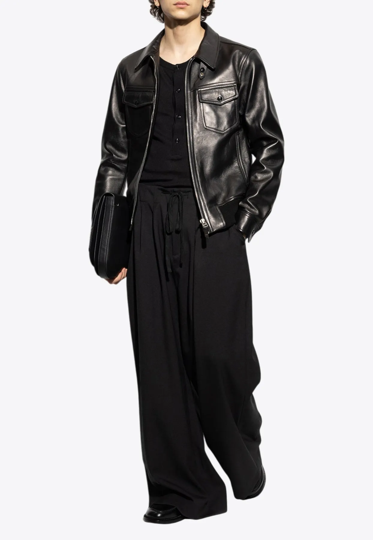 Zip-Up Leather Jacket