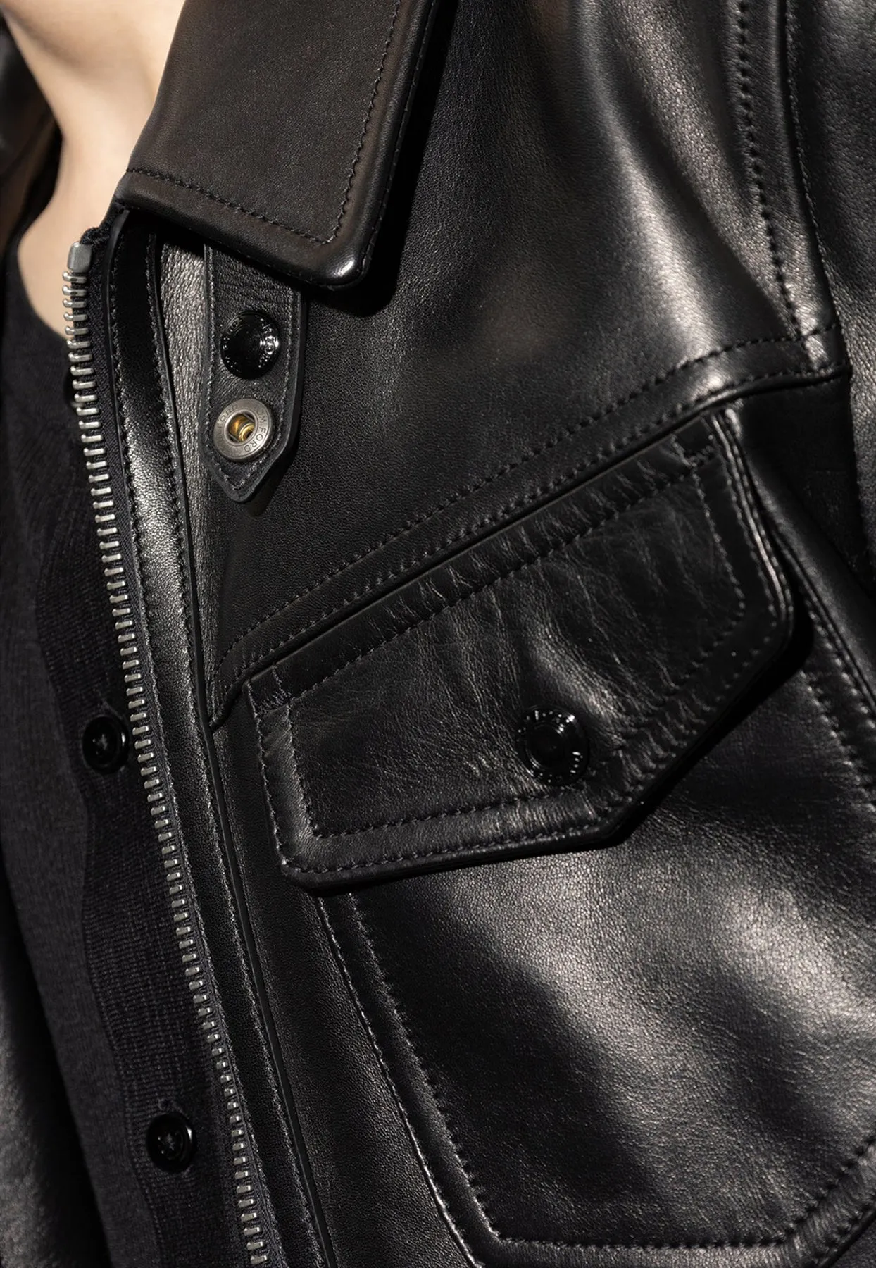 Zip-Up Leather Jacket