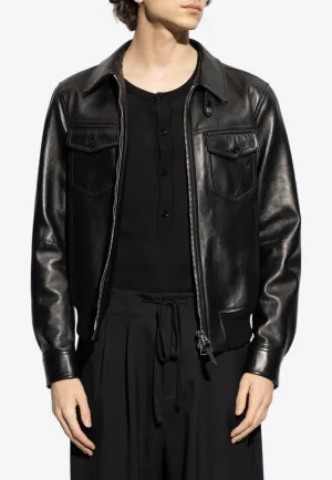 Zip-Up Leather Jacket